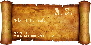 Mód Dezső névjegykártya