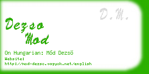 dezso mod business card